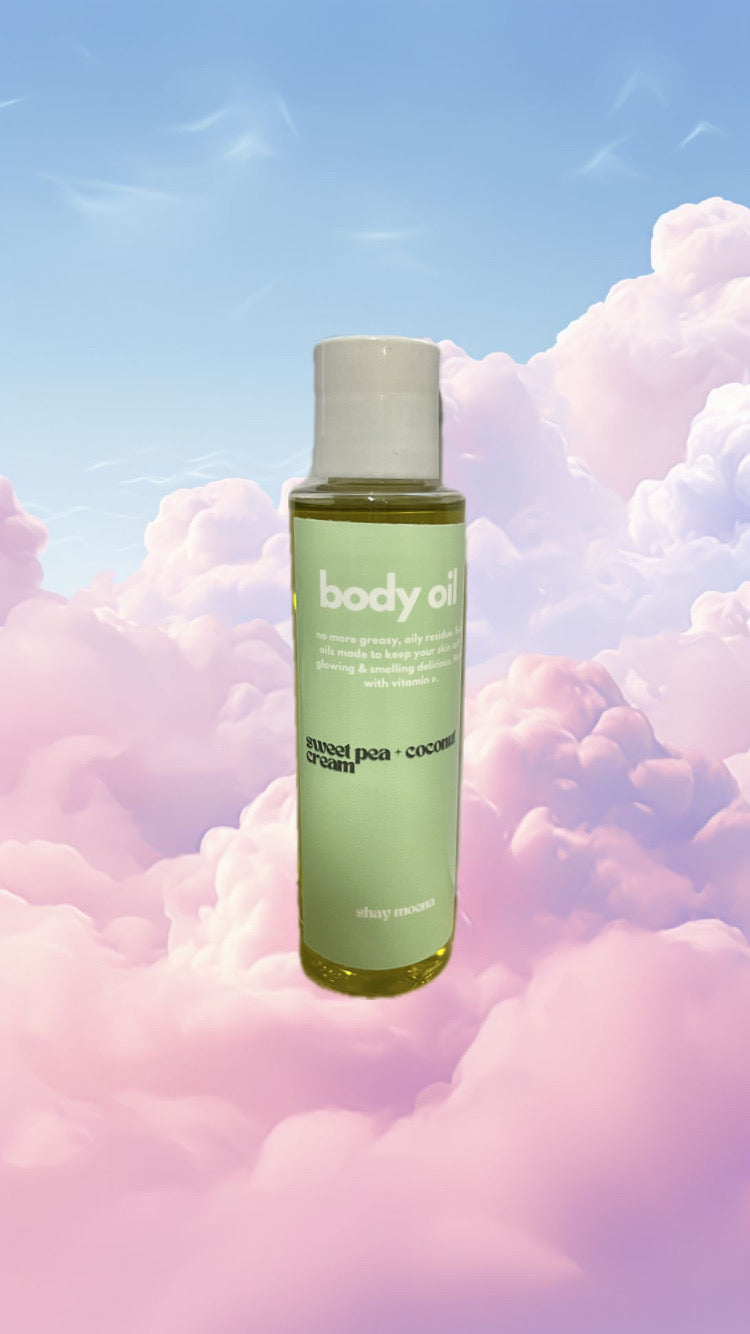 sweet pea + coconut cream body oil