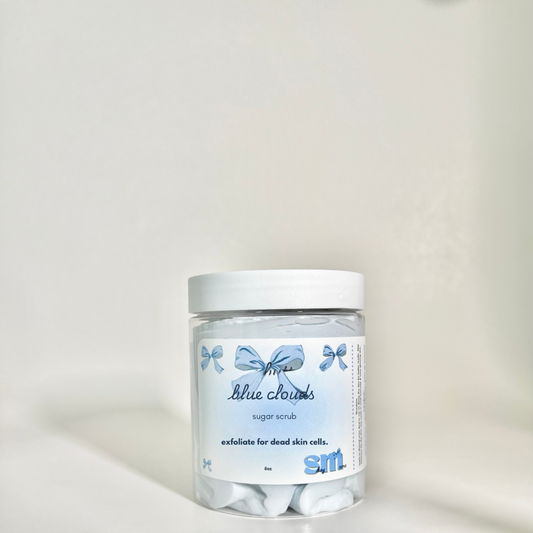 blue clouds sugar scrub