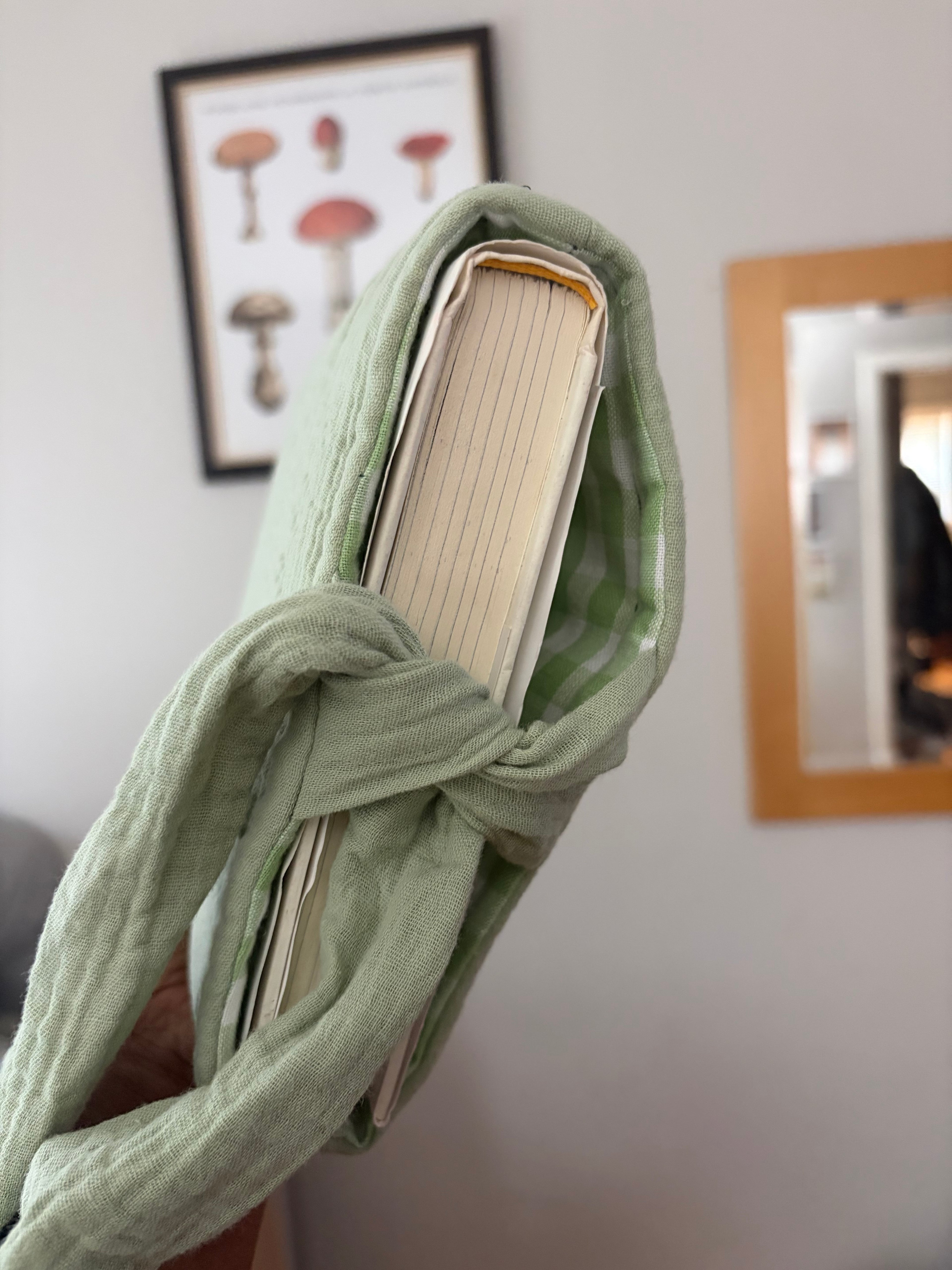 Sage green book sleeve covers