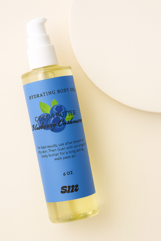 Cocoa butter blueberry cashmere body oil