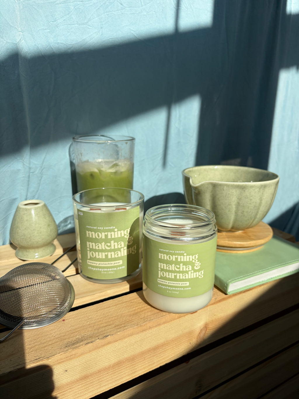 creamy pistachio pear soy candle